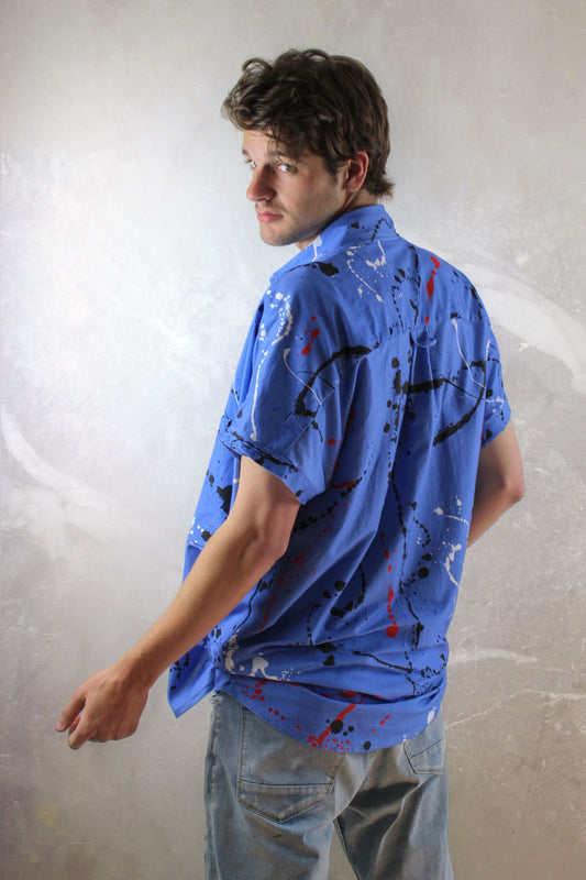 Soft Knit Cotton Oversized Buttonup Shirt for Ultimate Comfort in Vista Blue