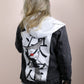 Printed black and white jean jacket by aphellos