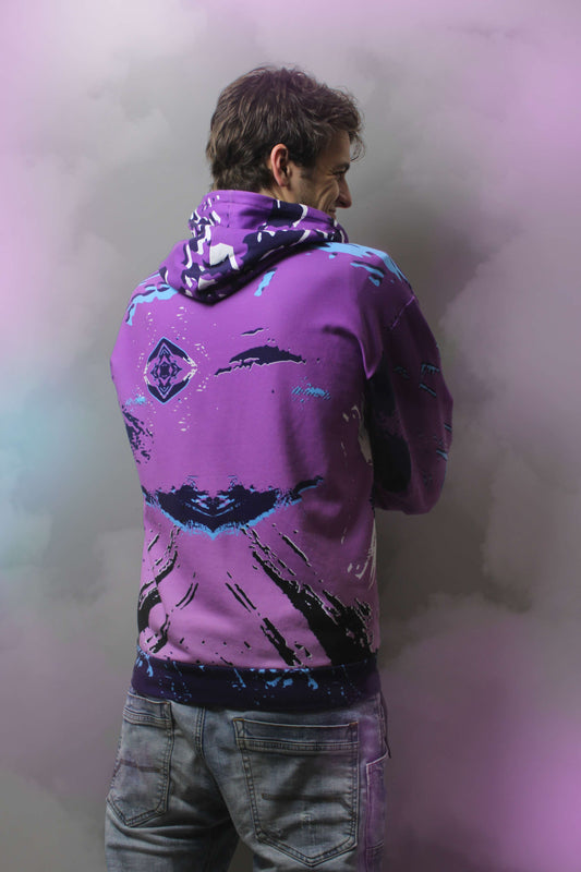 funny pure purple retro style hoodie