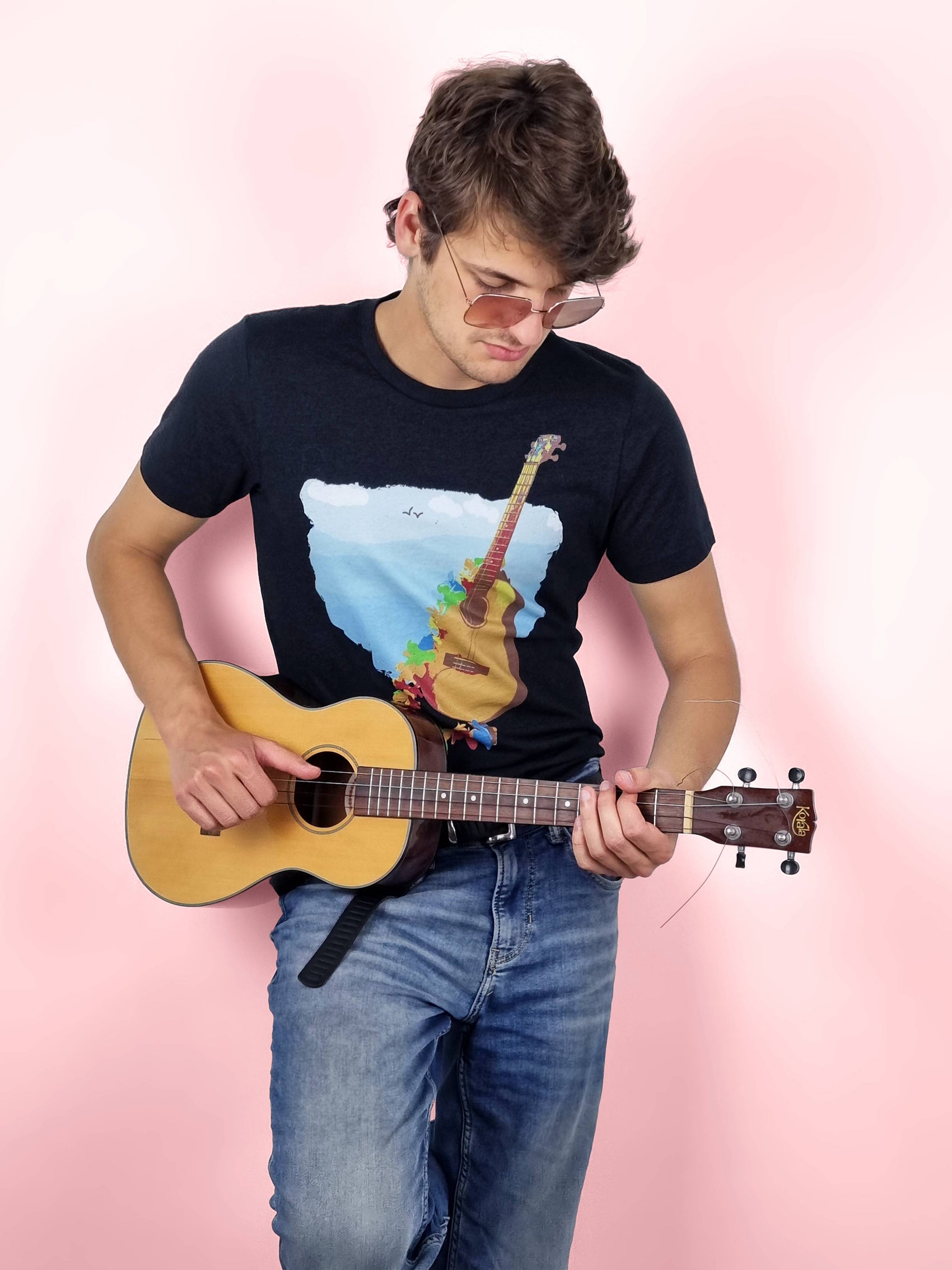 Zwart Ukelele T-Shirt