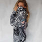 black white and gray lion or lioness head hoodie. Leo hooded sweatshirt