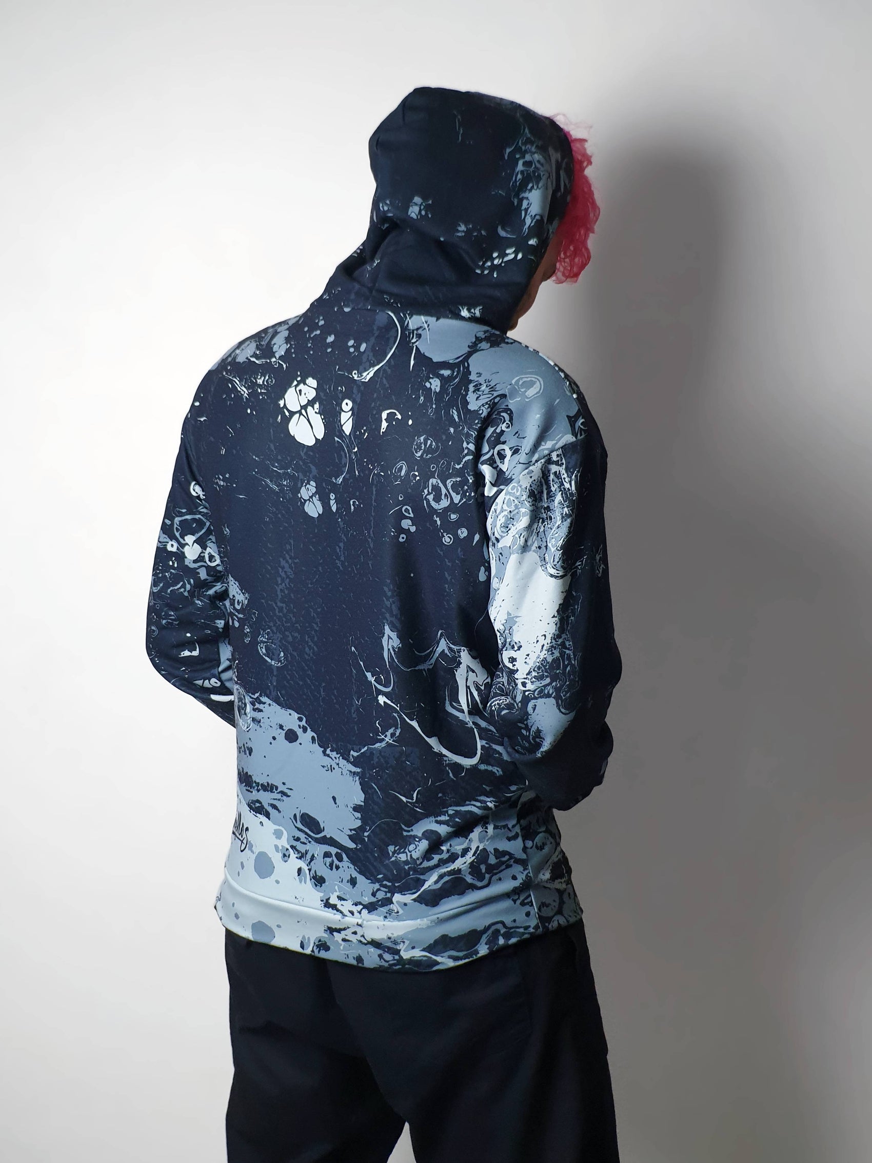 Zwarte Marmer hoodie