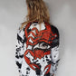 this cool jacket has the image of a giant scorpion on the back and a pretty woman on the front based on art by dutch artist Kim Vermeulen