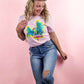 a pretty cute flamingo t-shirt that can be worn by both men and women with a summery vibe